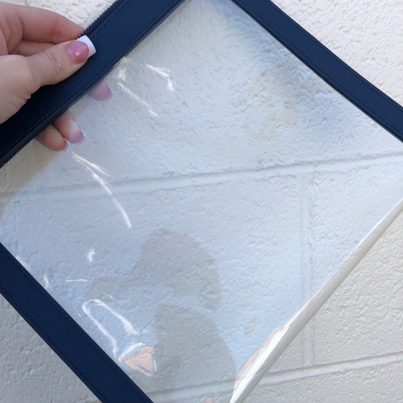 TRUFFLE CLEAR CROSSBODY BAG NAVY BLUE 100% LEATHER - Picture 3 of 6